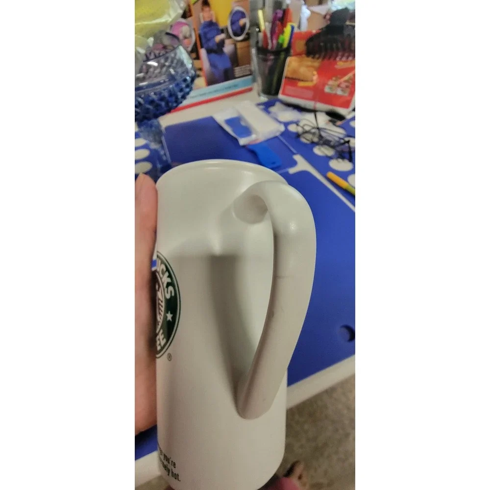 2006‎ Starbucks White Green Oringal Logo Cremica Coffe Tea 16 Oz Mug